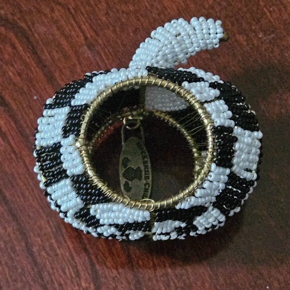 RARE RETIRED MACKENZIE CHILDS COURTLY CHECK FALL HALLOWEEN PUMPKIN NAPKIN RING - Picture 9 of 9